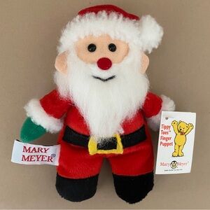 Mary Meyer, Vintage Tippy Toes Santa Finger Puppet,  7 Inch Santa Claus Plush